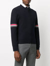 Men's Milan Stitch Armband Crew Neck Knit Top Navy - THOM BROWNE - BALAAN 5