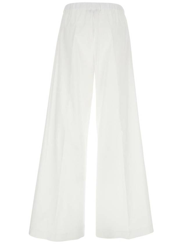 'Steven' White Pants With Elastic Waist And Wide Leg In Cotton Stretch Woman - ANTONELLI - BALAAN 2