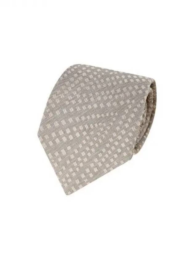 Men s Square Pattern Silk Tie Gray 271999 - EMPORIO ARMANI - BALAAN 1