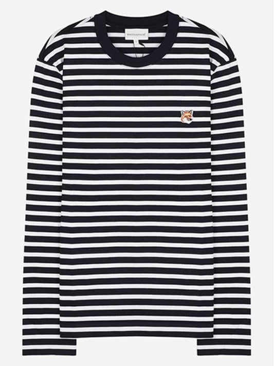 Fox Head Patch Regular Marin Long Sleeve T Shirt Navy Stripes - MAISON KITSUNE - BALAAN 2