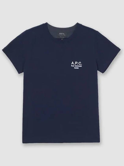 Denise Embroidered Short Sleeve T-shirt Navy - A.P.C. - BALAAN 2