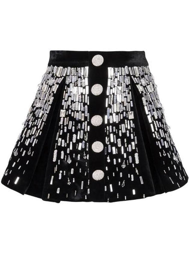 embellished skater mini skirt BF0LB950PC04 - BALMAIN - BALAAN 1