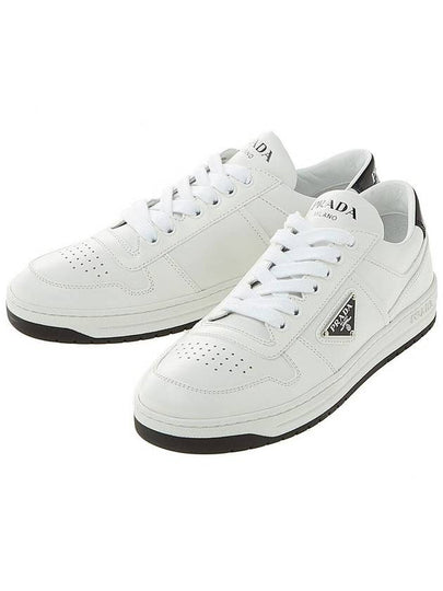 Downtown Perforated Leather Low Top Sneakers White - PRADA - BALAAN 2