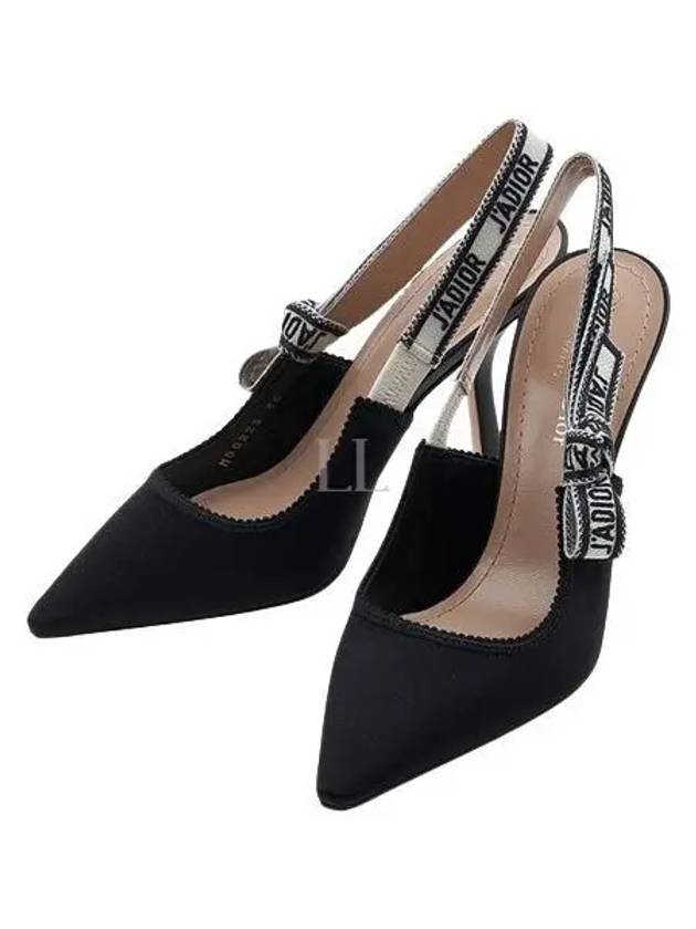 J'adior Embroidered Satin Cotton Slingback Heels Black - DIOR - BALAAN 2