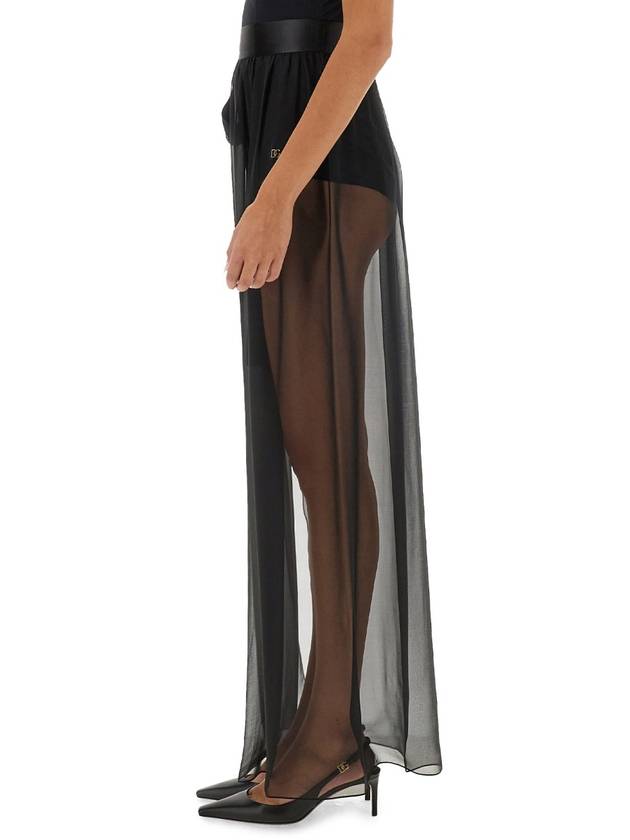 SILK CHIFFON LONG SKIRT - DOLCE&GABBANA - BALAAN 4