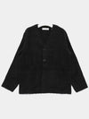 Mohair V-Neck Relaxed Fit Wool Cardigan Black - OUR LEGACY - BALAAN 4