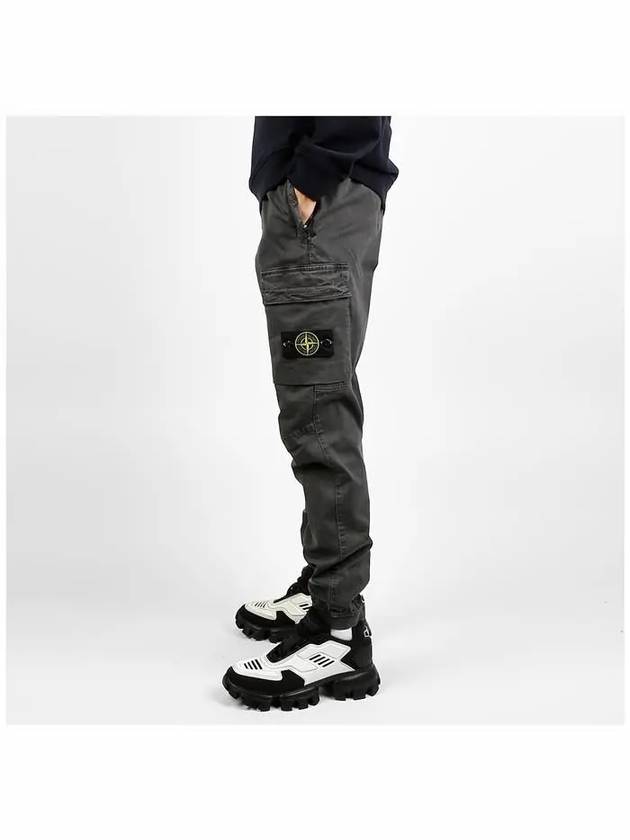 Stretch Cotton Cargo Straight Pants Grey - STONE ISLAND - BALAAN 4