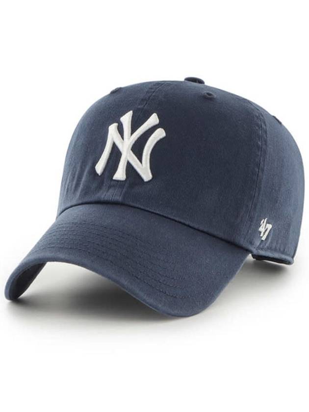 MLB Hat NY Big Logo New York Yankees Baseball Cap Premium Line Ball Navy - 47BRAND - BALAAN 1