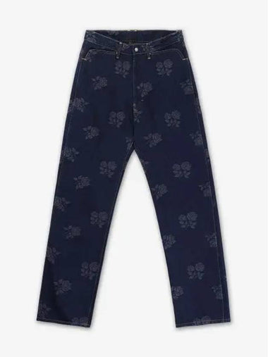 Rose jacquard 13oz denim pants indigo PU197INDIGO - NEEDLES - BALAAN 1