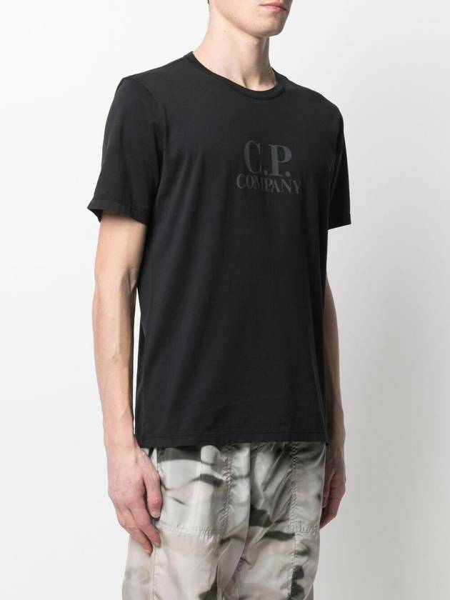 Logo Print Short Sleeve T-Shirt Black - CP COMPANY - BALAAN 5