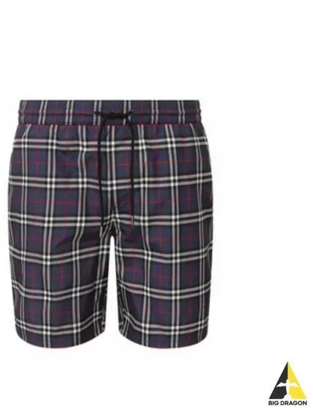 Check Swim Shorts Navy - BURBERRY - BALAAN 2