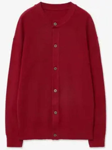 Soft round neck knit cardigan deep red - BLONDNINE - BALAAN 1