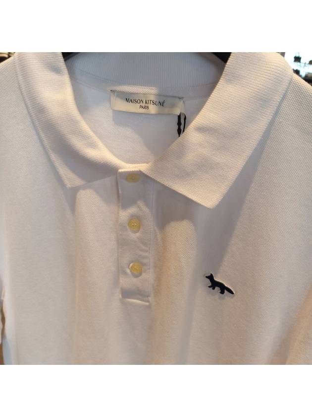 Navy Fox Patch Classic Polo Shirt White - MAISON KITSUNE - BALAAN 3