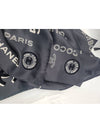 Velvet Logo Black and White Scarf - CHANEL - BALAAN 2