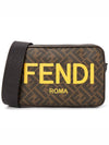 Yellow Logo FF Fabric Camera Cross Bag Brown - FENDI - BALAAN 2