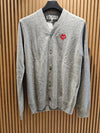 Men's Pixel Red Heart Cardigan Light Gray AZ-N084-051-2 - COMME DES GARCONS PLAY - BALAAN 3