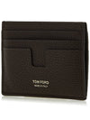 T Line Card Wallet Dark Brown - TOM FORD - BALAAN 3