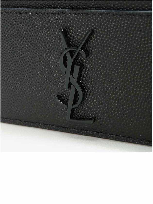 Monogram Caviar Leather Card Wallet Black - SAINT LAURENT - BALAAN 8