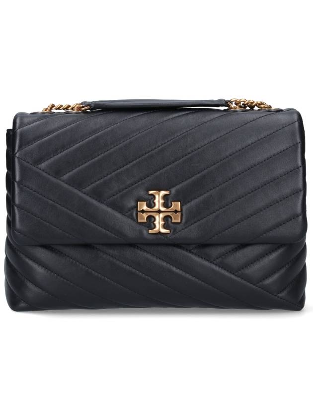 Kira Chevron Convertible Shoulder Bag Black - TORY BURCH - BALAAN 2