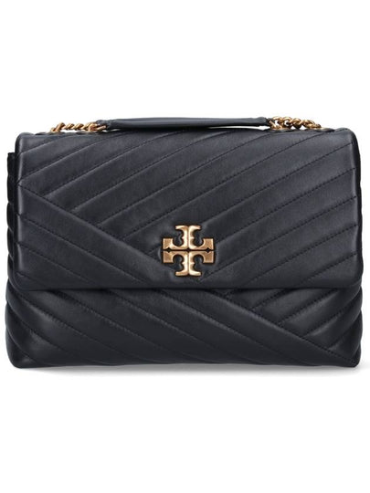 Kira Chevron Convertible Shoulder Bag Black - TORY BURCH - BALAAN 2