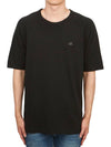 30/1 Sponge Fleece Short Sleeve Sweatshirt Black - CP COMPANY - BALAAN 2