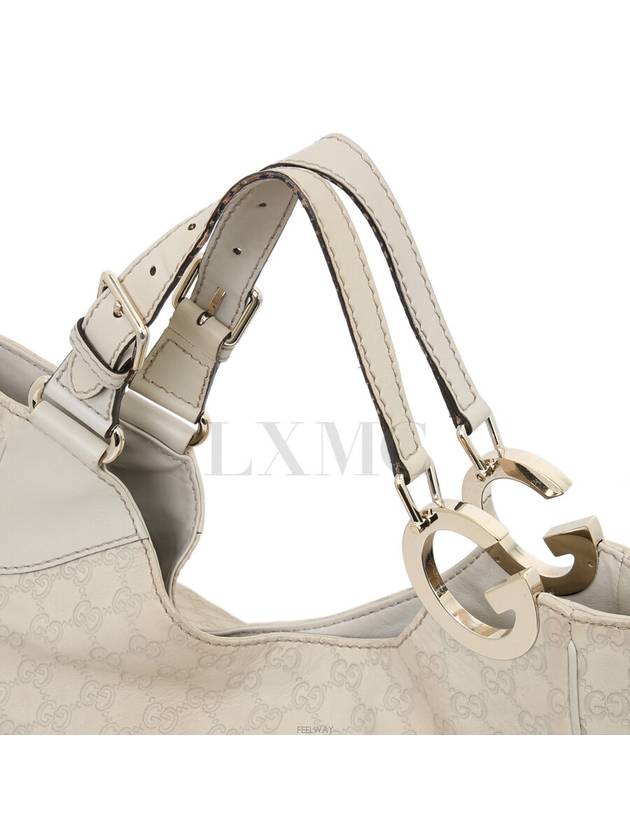 Seema GG logo shoulder tote bag 203504 white gold - GUCCI - BALAAN 6