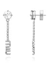 Logo Crystal Metal Earrings Silver - MIU MIU - BALAAN 2