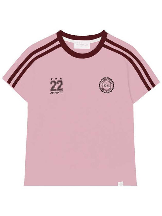 Sucker Football Double Tape Short Sleeve T Shirt Light Pink - THE GREEN LAB - BALAAN 1