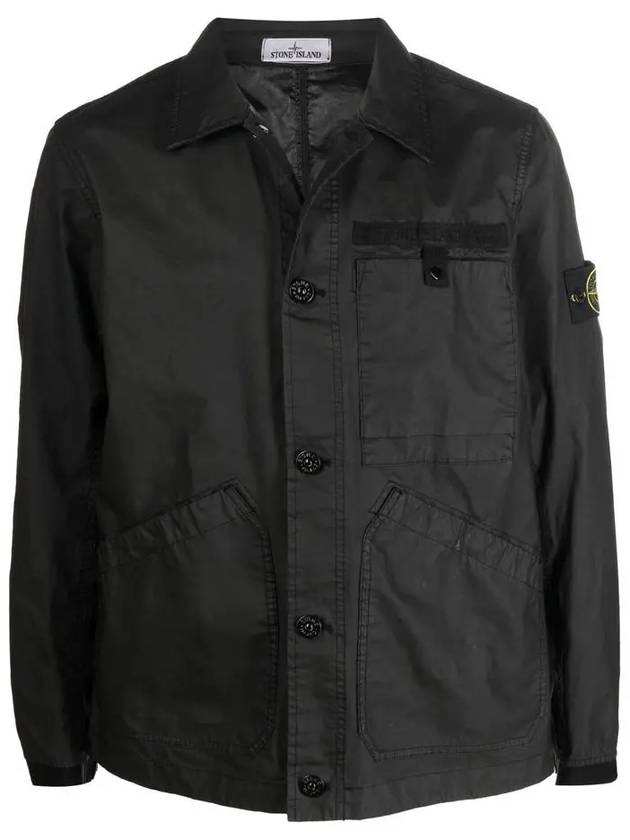 Compass Patch Shirt Jacket Black - STONE ISLAND - BALAAN 2