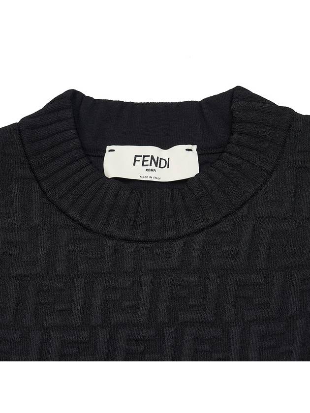 FF Logo Embossed Pullover Knit Top Black - FENDI - BALAAN 5