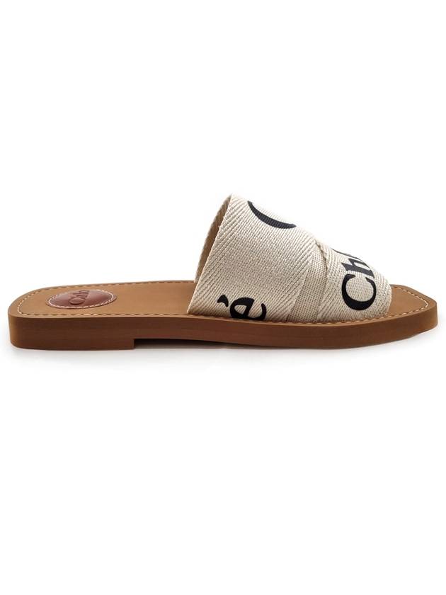 Woody Logo Flat Mule Slippers White - CHLOE - BALAAN 6