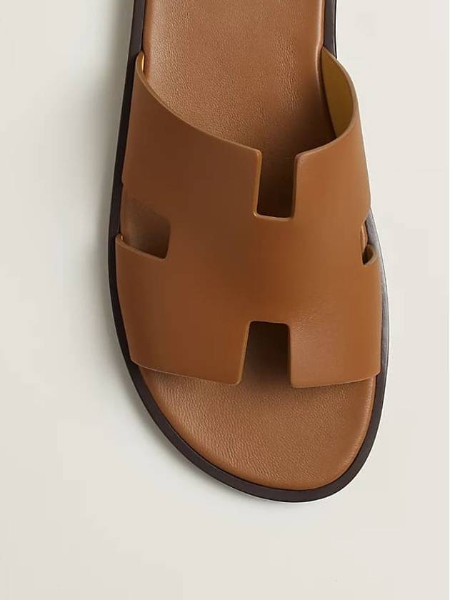 Izmir Leather Slippers Gold - HERMES - BALAAN 6