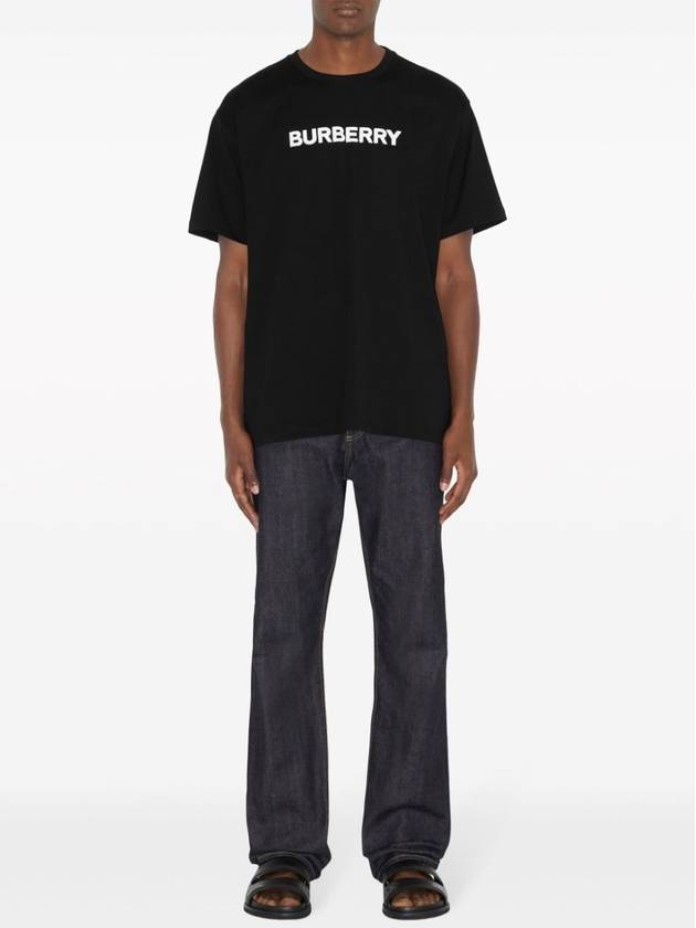 Logo Print Cotton Short Sleeve T-Shirt Black - BURBERRY - BALAAN 3