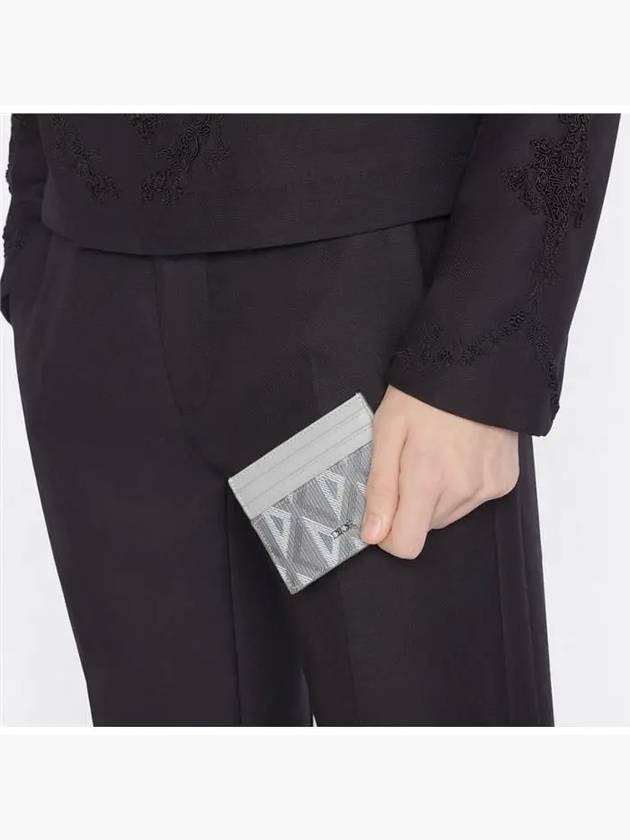 CD Diamond Canvas Card Wallet Grey - DIOR - BALAAN 5