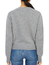 Embroidered Logo Crew Neck Cashmere Knit Top Grey - SPORTY & RICH - BALAAN 5