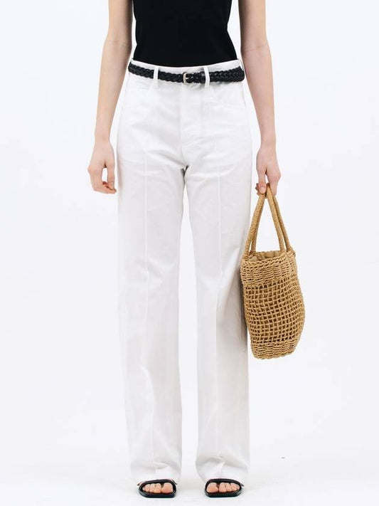 pintuck cotton pants white - JUN BY JUN K - BALAAN 1