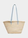 Pearl Blue Medium Triomphe Classic Pannier Raffia Basket Bag 192622CGG 07PB - CELINE - BALAAN 5