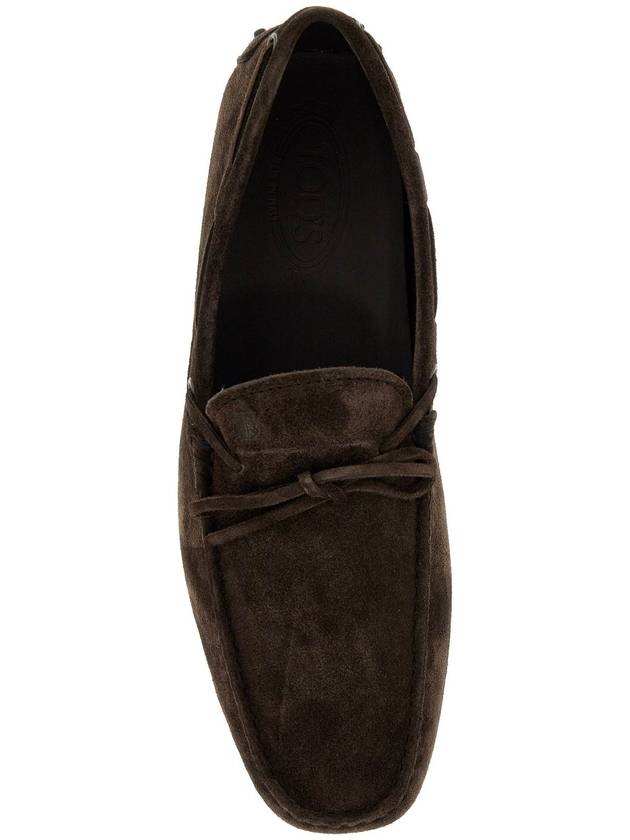 Men's Gommino Suede Driving Shoes Brown - TOD'S - BALAAN 3