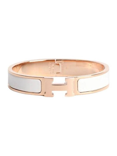 Clic H Bracelet Rose Gold Blanc - HERMES - BALAAN 2