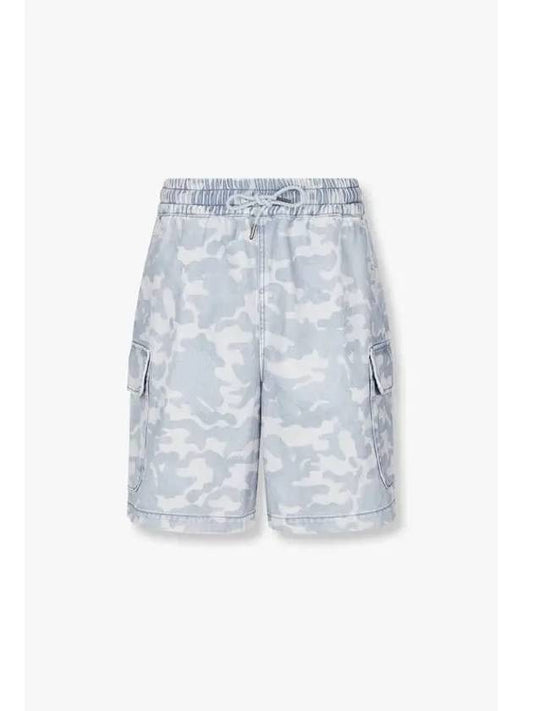 Men s Camouflage Denim Cargo Shorts Light Blue - ARMANI EXCHANGE - BALAAN 1