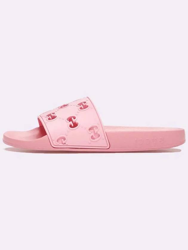 GG logo pink rubber slide slipper sandals 573922 F494 - GUCCI - BALAAN 2