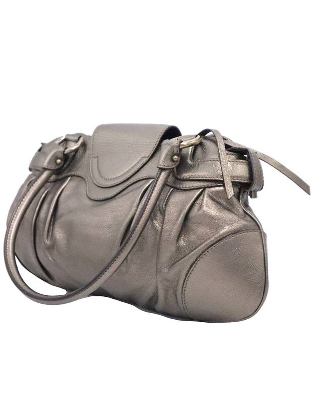 Ferragamo 21 6317 gray metallic silver Gancini embellished shoulder bag - FENDI - BALAAN 5