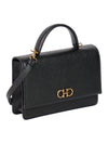 Women's Gancini Leather Mini Cross Bag Black - SALVATORE FERRAGAMO - BALAAN 4