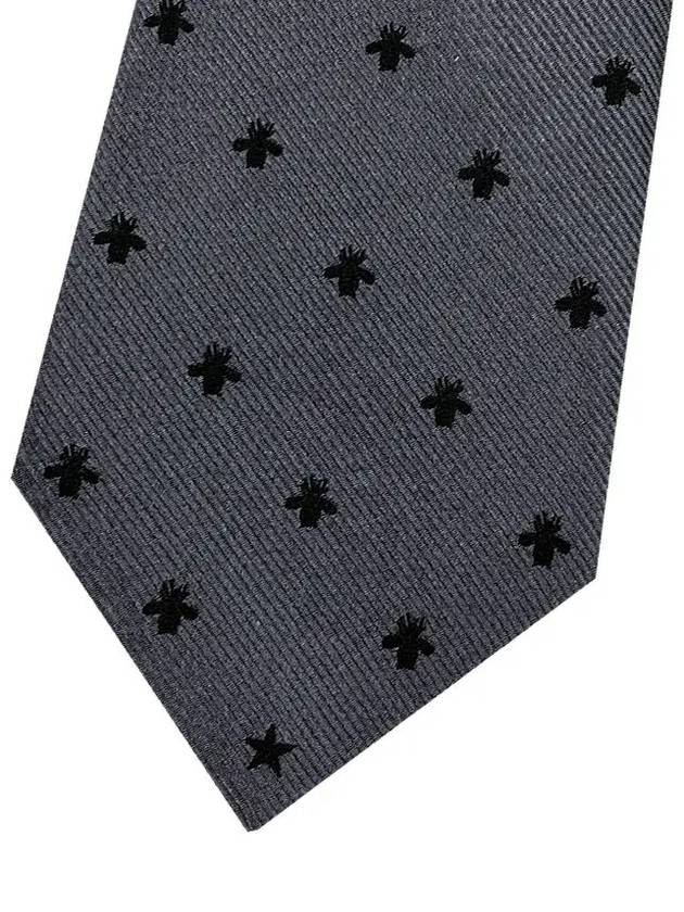 Bee Silk Tie Grey - GUCCI - BALAAN 4