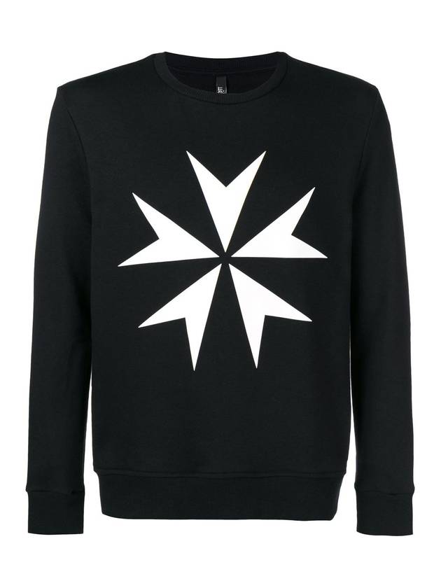 Men's Maltese Cross Printed Sweatshirt Black - NEIL BARRETT - BALAAN 1