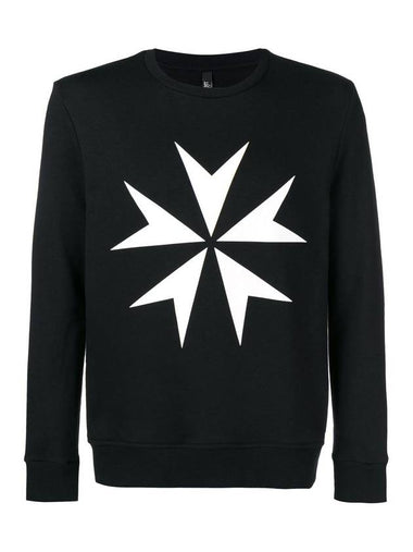 Military Star Sweatshirt Black - NEIL BARRETT - BALAAN 1