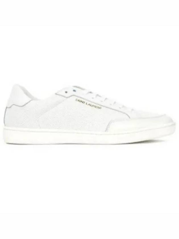 Court Classic Perforated Leather Low Top Sneakers White - SAINT LAURENT - BALAAN 2