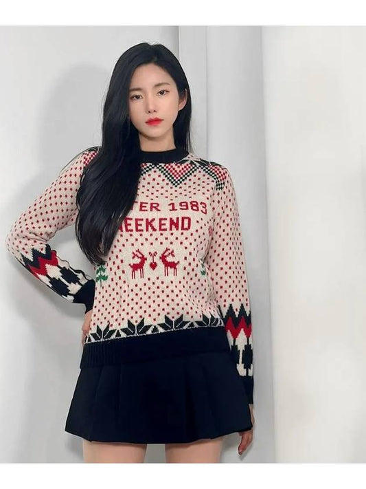 Rotondo Jacquard Wool Alpaca Knit Top Red - WEEKEND MAX MARA - BALAAN 2