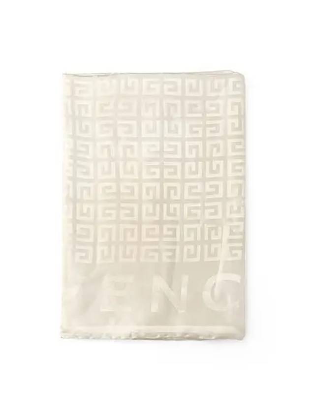 4G Shiny Silk Jacquard Scarf Ivory - GIVENCHY - BALAAN 5