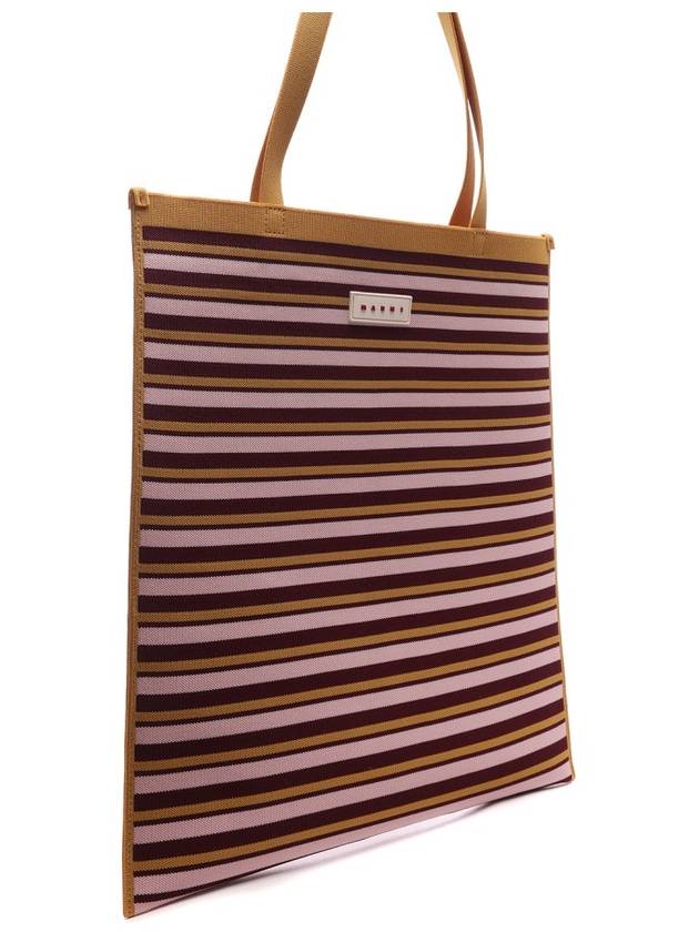 Jacquard Stripe Flat Tote Bag Yellow - MARNI - BALAAN 4